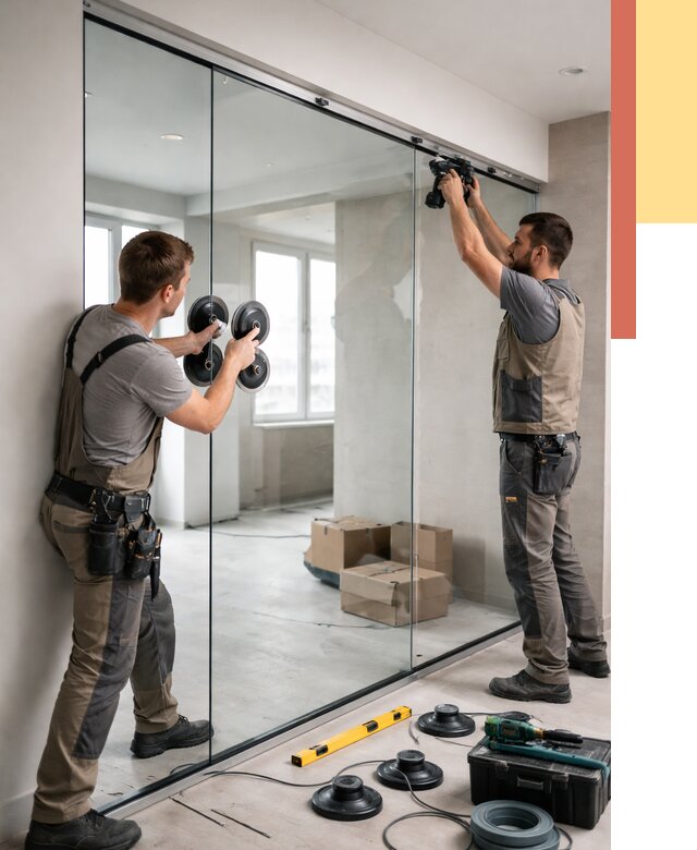 Монтаж стеклянных перегородок в Малоярославце от 6722 руб. | ОТДЕЛОЧНИК-Млр