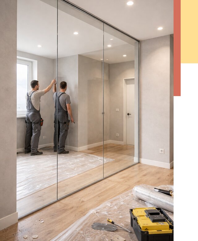 Безрамные стеклянные перегородки в Малоярославце — монтаж от 9825 руб. | ОТДЕЛОЧНИК-Млр