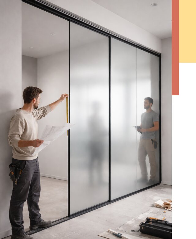 Матовые стеклянные перегородки в Малоярославце от 8791 руб. — монтаж и установка | ОТДЕЛОЧНИК-Млр