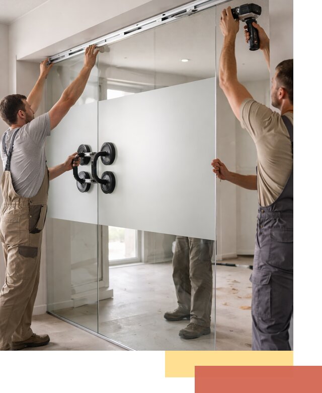 Матовые стеклянные перегородки под ключ в Малоярославце