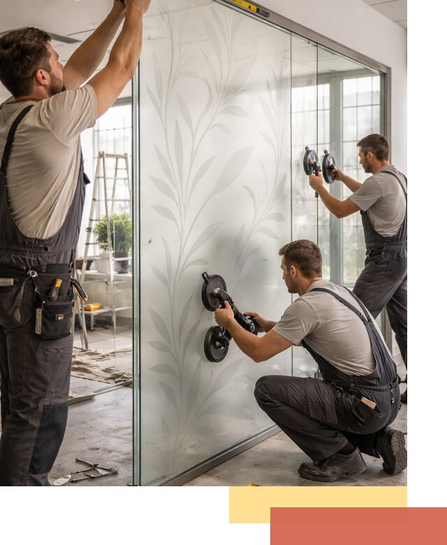 Стеклянные перегородки с рисунком на заказ в Малоярославце