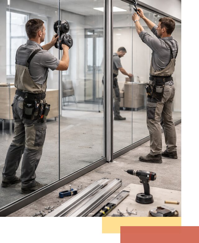 Стеклянные офисные перегородки под ключ в Малоярославце