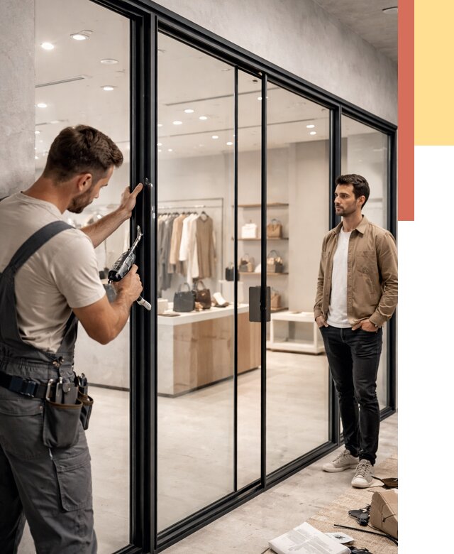 Стеклянные перегородки для магазинов в Малоярославце от 8480 руб. под ключ | ОТДЕЛОЧНИК-Млр