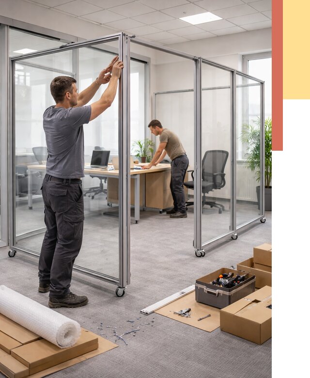 Мобильные офисные перегородки в Малоярославце от 12928 руб. — установка под ключ | ОТДЕЛОЧНИК-Млр