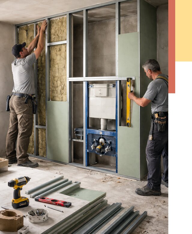 Установка сантехнических перегородок в Малоярославце от 8791 руб. | ОТДЕЛОЧНИК-Млр