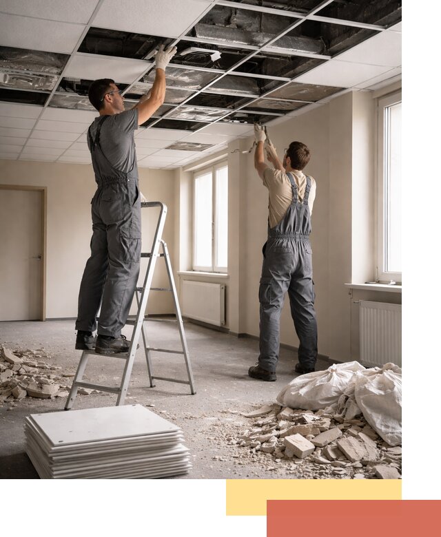 Демонтаж потолков Армстронг профессионально в Малоярославце