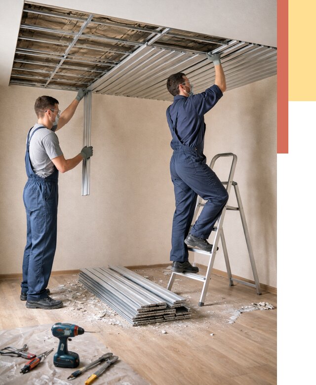 Демонтаж реечного потолка в Малоярославце от 4654 руб. быстро и недорого | ОТДЕЛОЧНИК-Млр