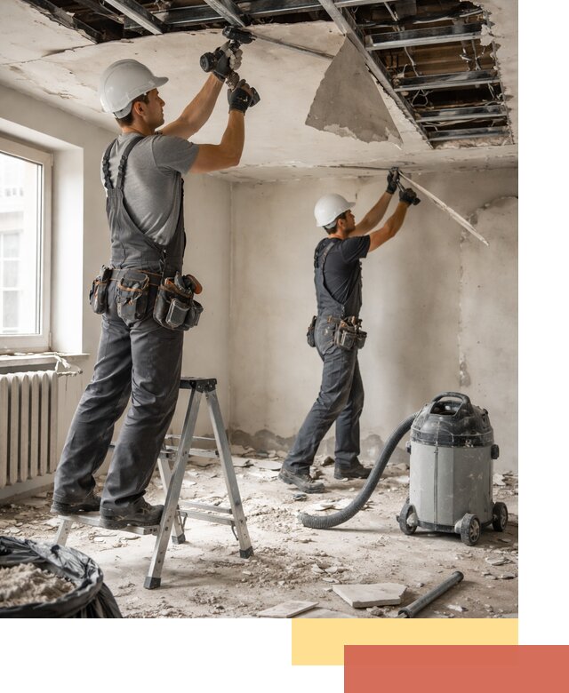 Демонтаж гипсокартонного потолка в Малоярославце быстро и аккуратно