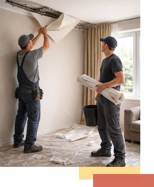 Демонтаж натяжного потолка в Малоярославце быстро и аккуратно