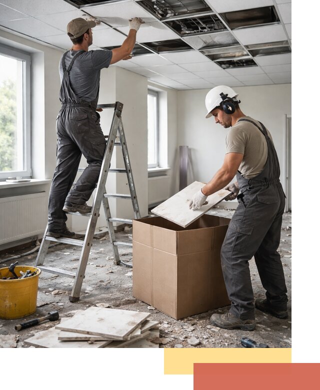 Демонтаж потолочной плитки в Малоярославце быстро и аккуратно