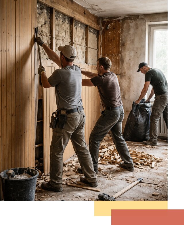 Демонтаж вагонки и вывоз материалов в Малоярославце