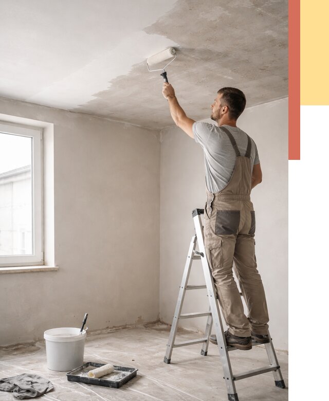 Грунтовка потолка в Малоярославце от 2586 руб. — быстро и недорого | ОТДЕЛОЧНИК-Млр