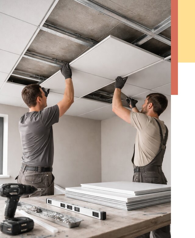 Монтаж кассетного потолка в Малоярославце от 4654 руб/м2 — установка и сборка | ОТДЕЛОЧНИК-Млр