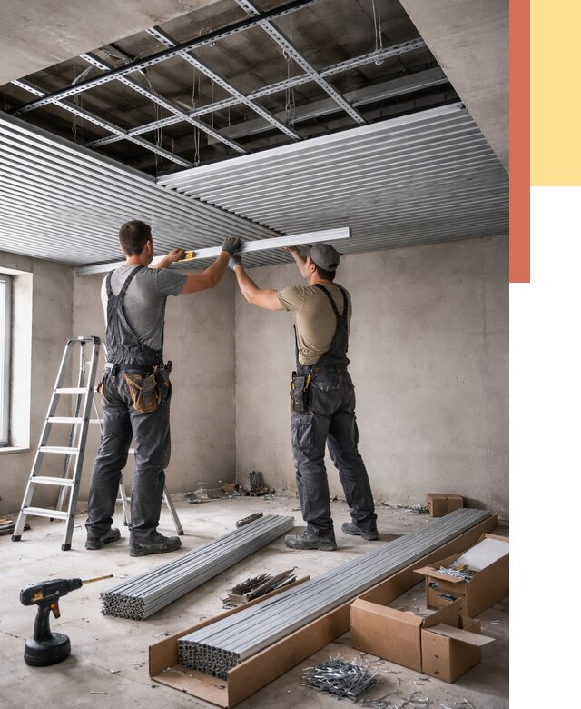 Монтаж реечного потолка в Малоярославце от 4654 руб. под ключ | ОТДЕЛОЧНИК-Млр