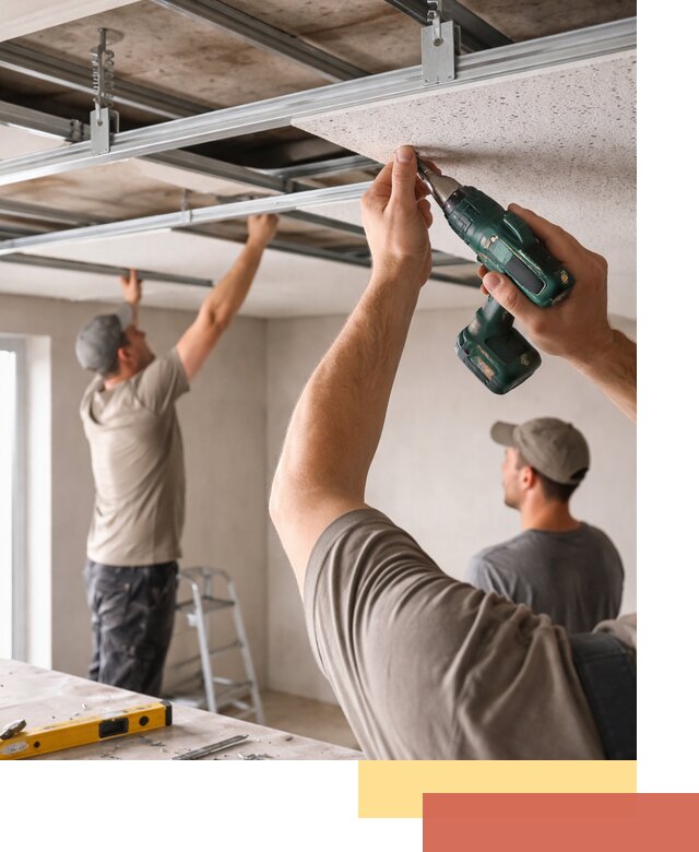 Монтаж акустического потолка в Малоярославце под ключ