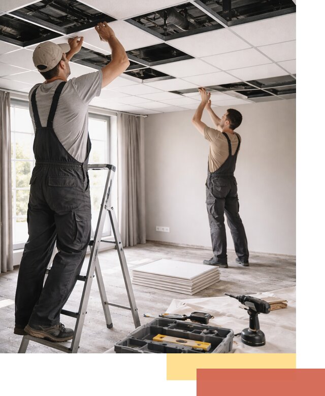 Замена плит подвесного потолка в Малоярославце быстро и качественно