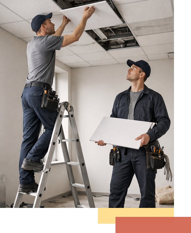 Обслуживание подвесного потолка в Малоярославце — ремонт и чистка