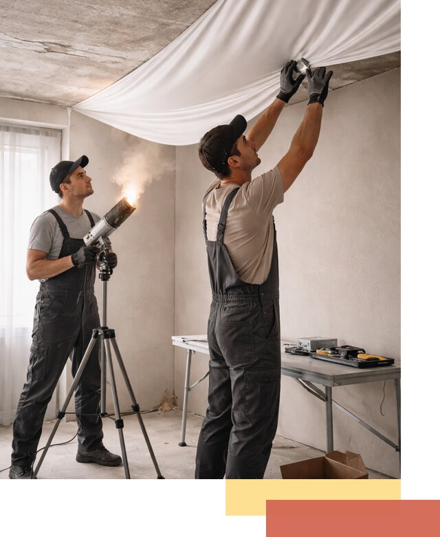 Установка натяжного потолка под ключ в Малоярославце