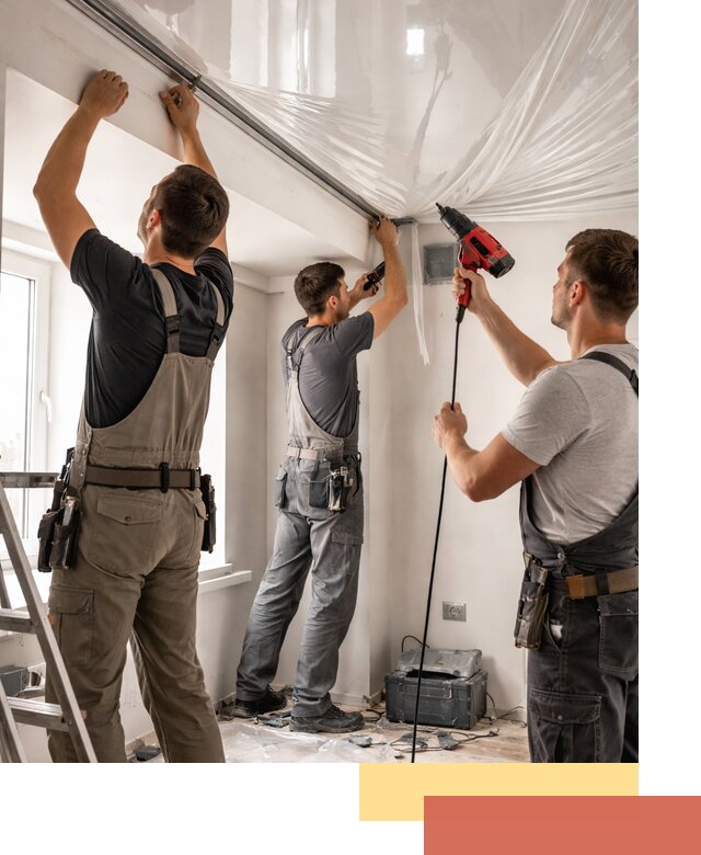 Монтаж глянцевого натяжного потолка в Малоярославце быстро и качественно