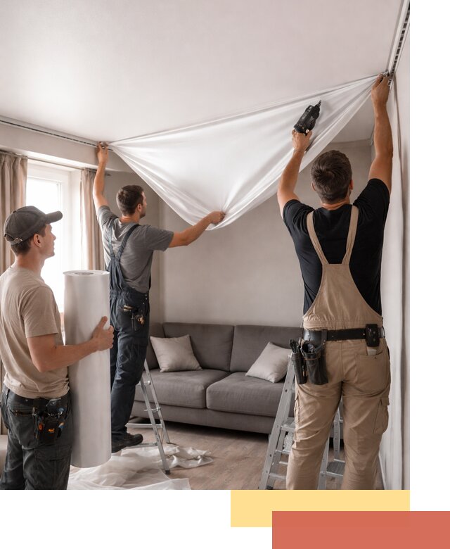 Монтаж сатинового натяжного потолка в Малоярославце качественно и быстро