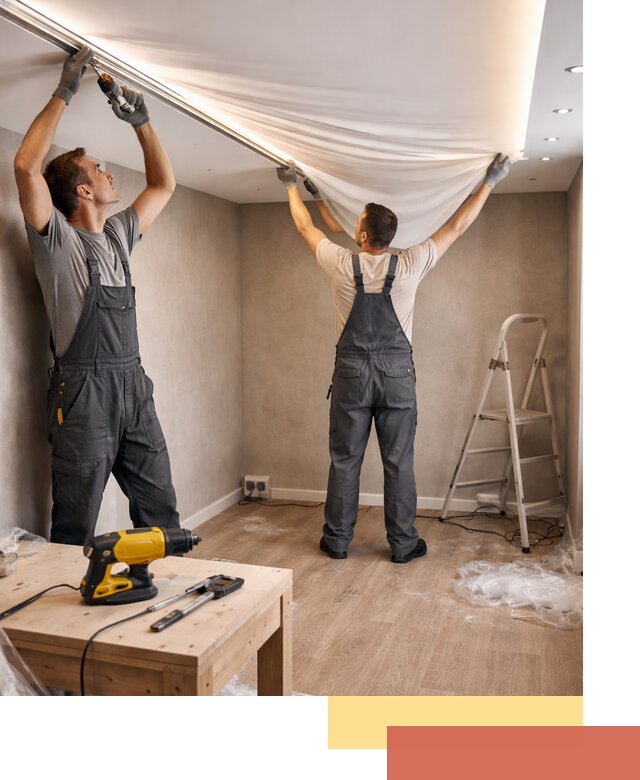 Монтаж натяжного потолка с подсветкой в Малоярославце цена и сроки