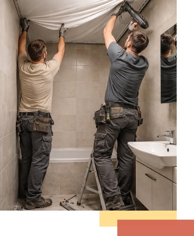 Монтаж натяжного потолка в ванной в Малоярославце быстро и качественно