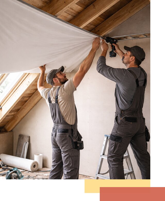 Монтаж натяжного потолка в мансарде в Малоярославце