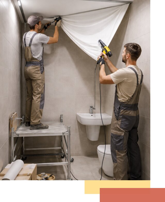 Монтаж натяжного потолка в санузле в Малоярославце