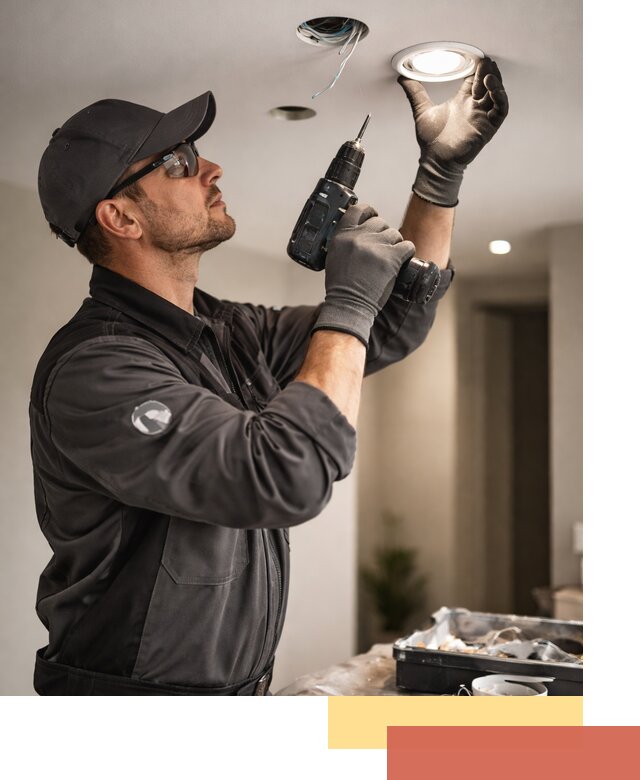 Установка точечных светильников в натяжной потолок в Малоярославце