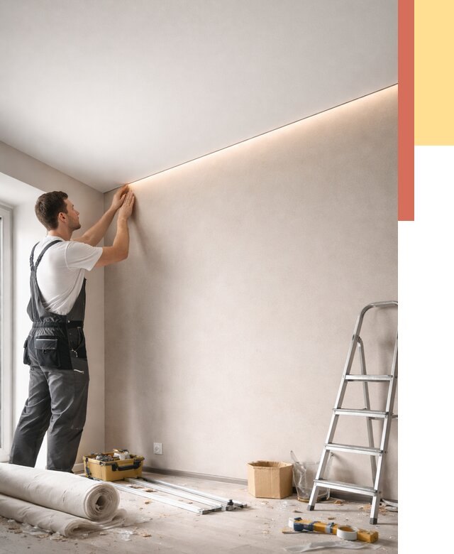 Теневые натяжные потолки в Малоярославце от 8480 руб. под ключ | ОТДЕЛОЧНИК-Млр