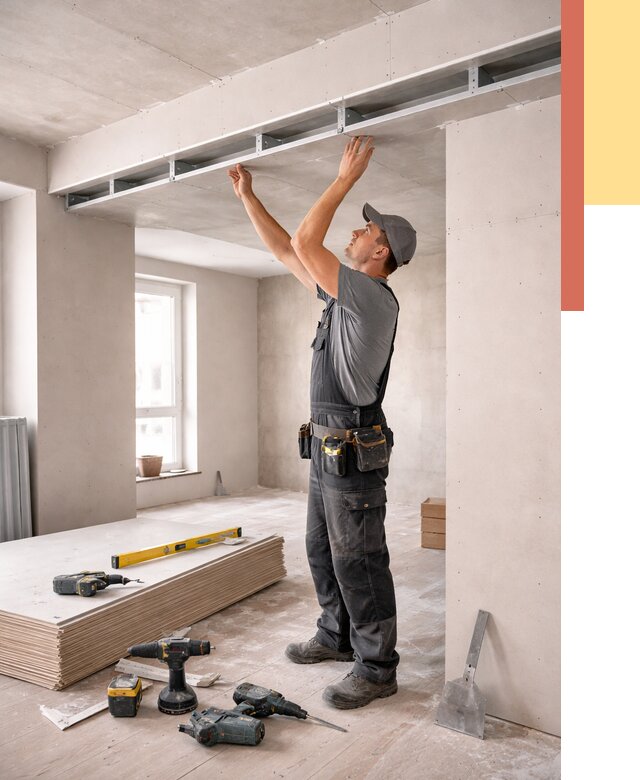 Потолок из гипсокартона с нишей в Малоярославце от 1293 руб. под ключ | ОТДЕЛОЧНИК-Млр