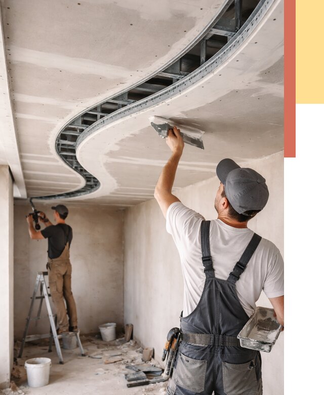 Криволинейный потолок из гипсокартона в Малоярославце от 2172 руб./м2 | ОТДЕЛОЧНИК-Млр