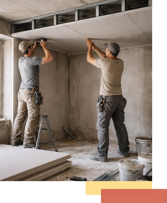 Короб из гипсокартона на потолке под ключ в Малоярославце