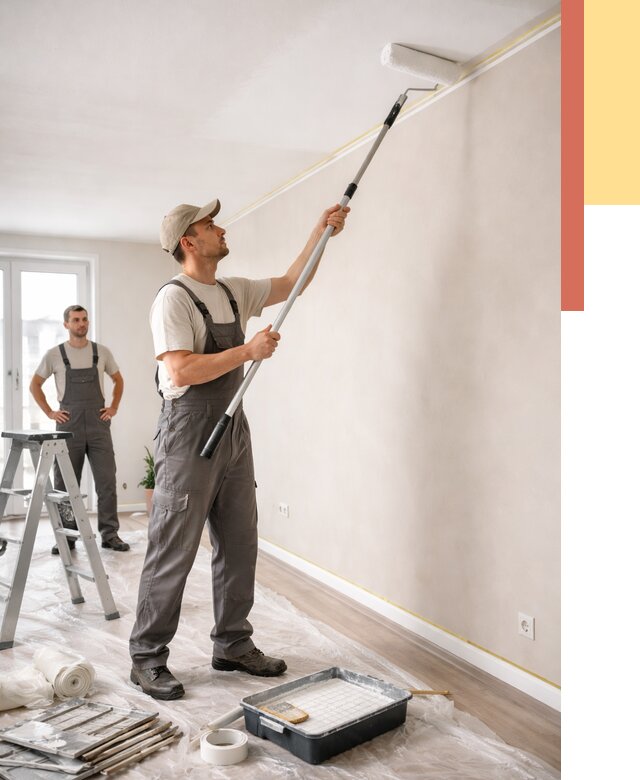 Покраска потолка из гипсокартона в Малоярославце от 4654 руб./м2 — услуги под ключ | ОТДЕЛОЧНИК-Млр