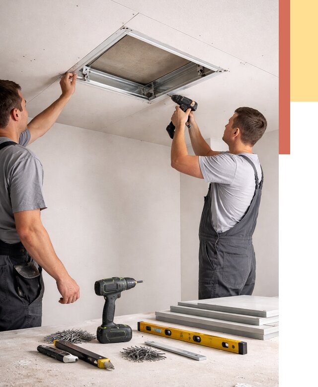 Установка люка в потолок ГКЛ в Малоярославце от 2586 руб. под ключ | ОТДЕЛОЧНИК-Млр