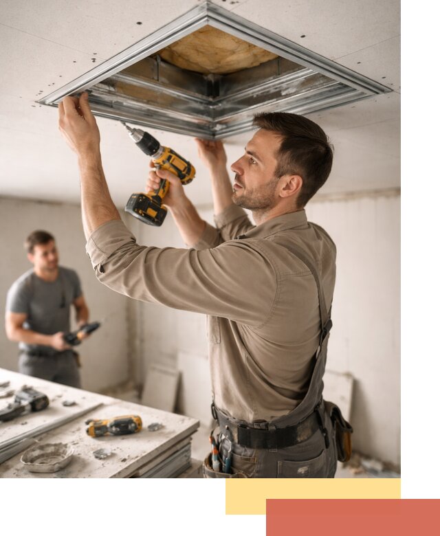 Монтаж люка в потолок из ГКЛ в Малоярославце