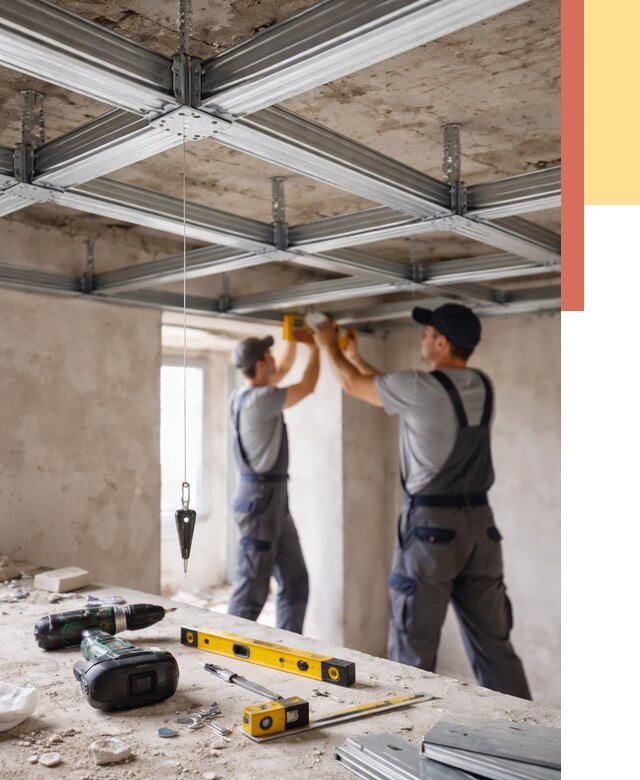 Монтаж каркаса потолка из профиля в Малоярославце от 4654 руб. — услуги ОТДЕЛОЧНИК-Млр