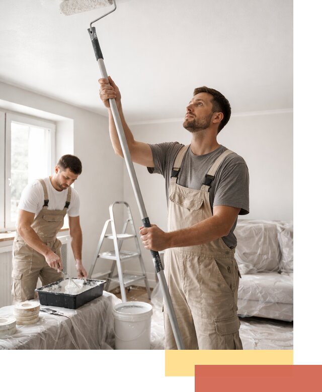 Покраска потолка водоэмульсионной краской в Малоярославце