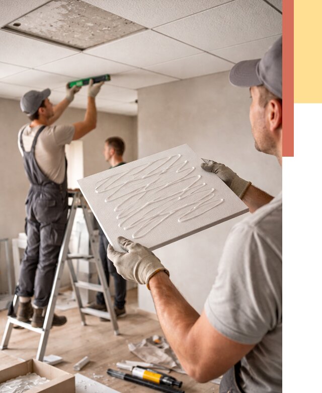 Монтаж потолочной плитки в Малоярославце от 4654 руб. — быстро и недорого | ОТДЕЛОЧНИК-Млр