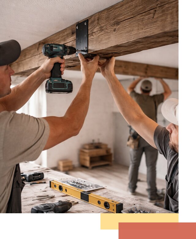 Монтаж декоративных потолочных балок в Малоярославце