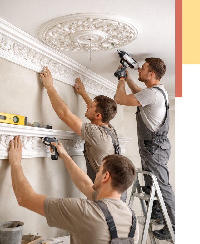 Монтаж лепнины на потолок в Малоярославце от 3309 руб. быстро и недорого | ОТДЕЛОЧНИК-Млр